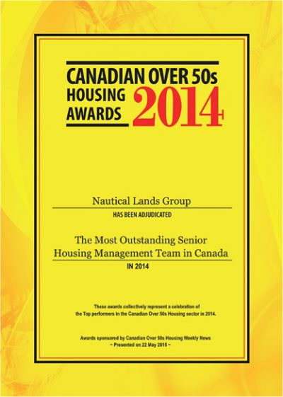 Canadian Over 50's Awards 2014 Nautical Lands Group